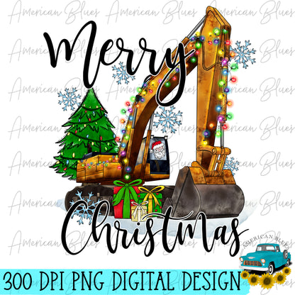 Merry Christmas- decorative excavator