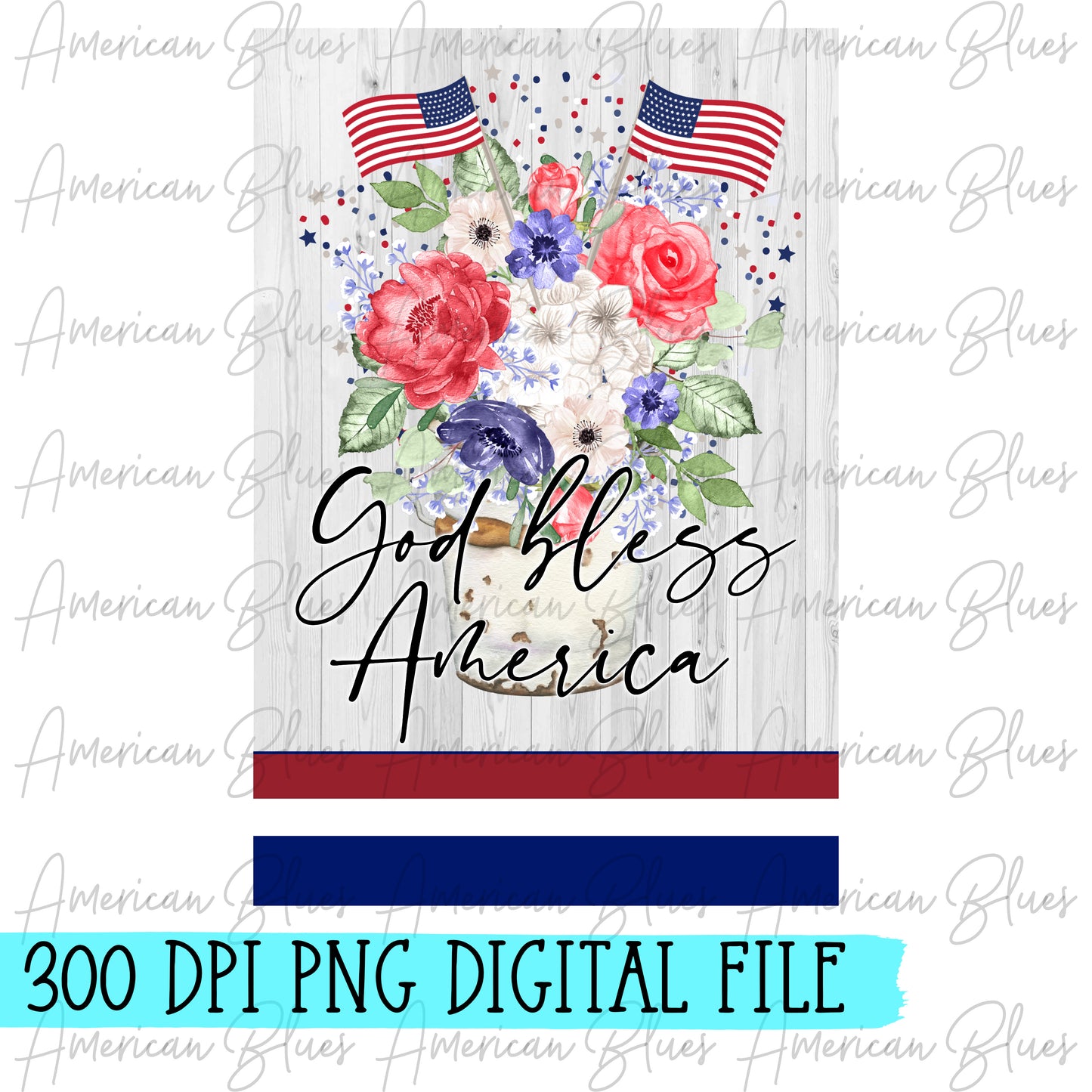 God Bless America- 12x18 garden flag digital