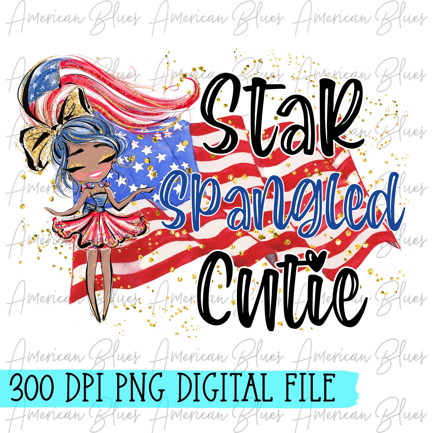Star Spangled Cutie- dark skin DIGITAL