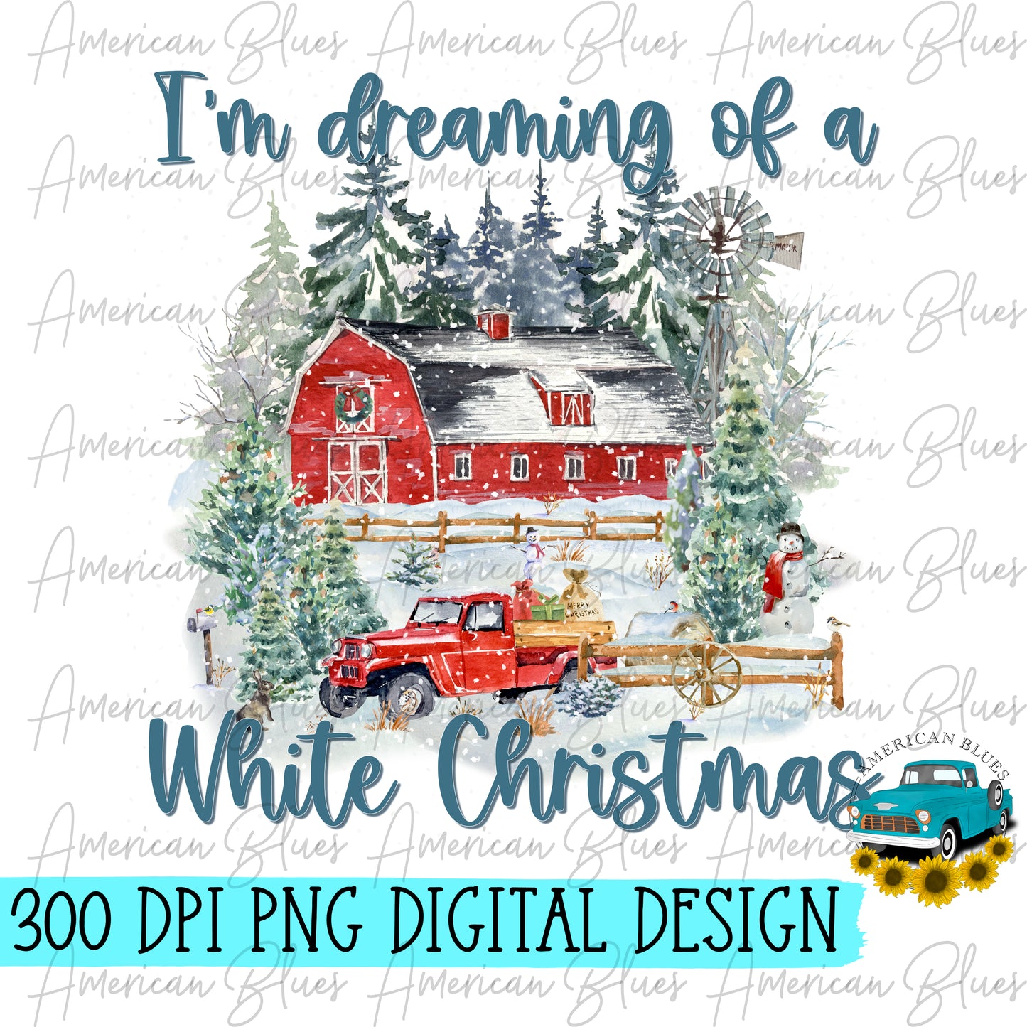 I'm dreaming of a white Christmas- farm scene
