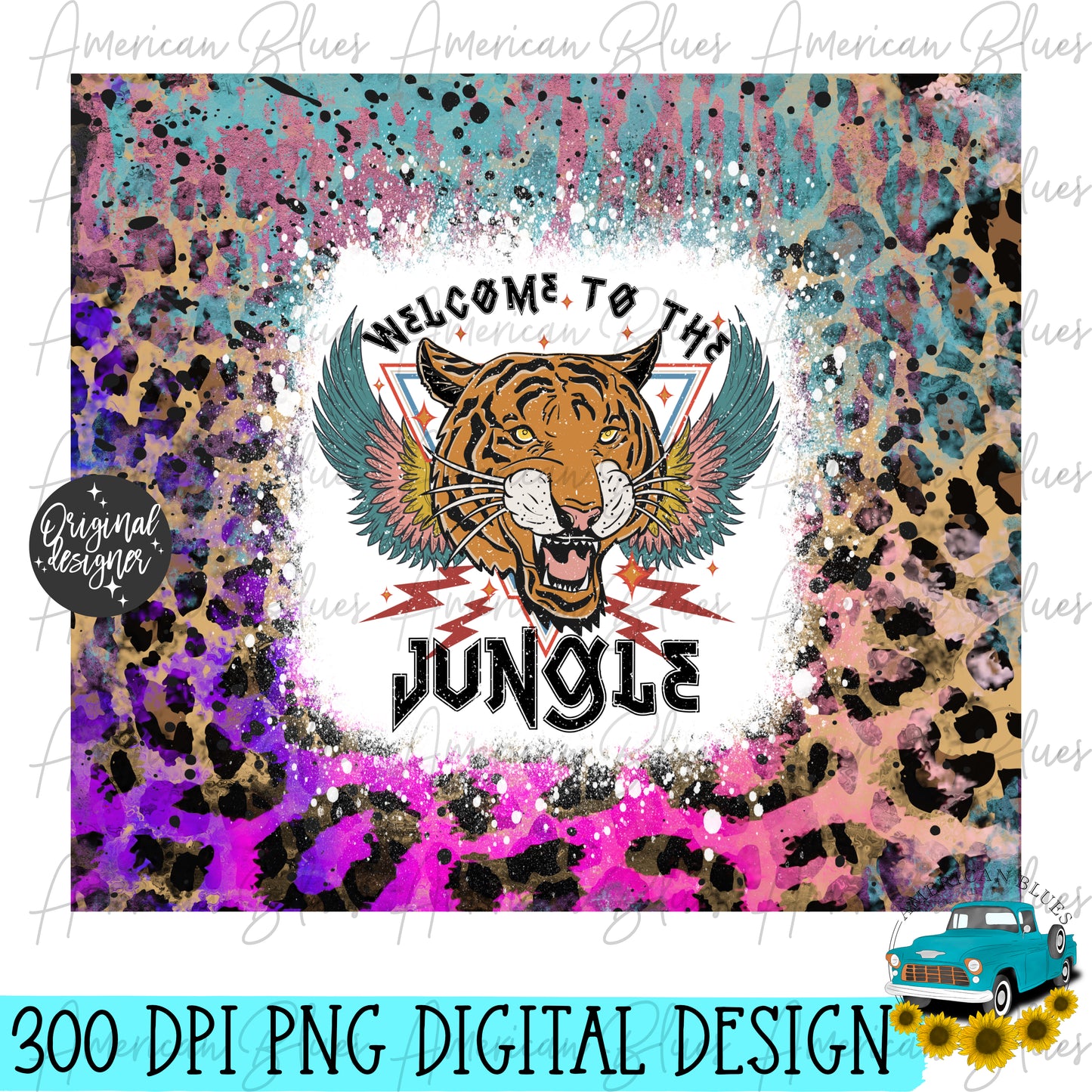 Welcome to the Jungle- 20 oz tumbler wrap distressed version
